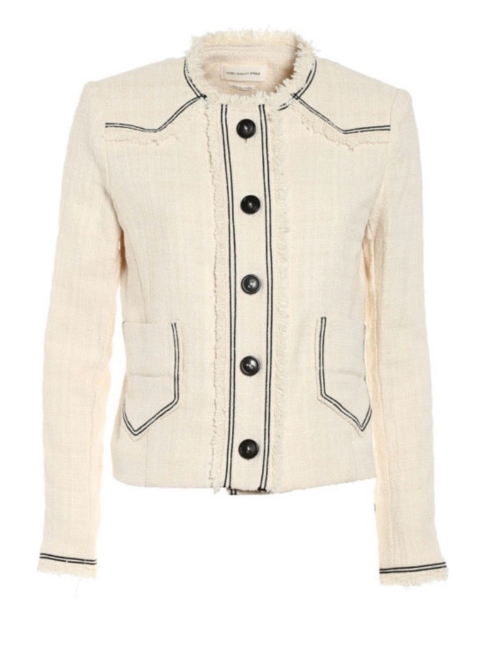 Isabel Marant Cream Jacket with Black Piped Trim